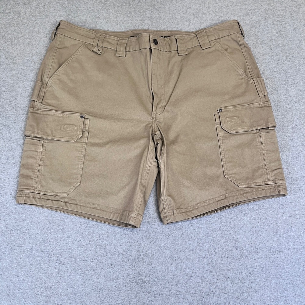 Duluth Shorts‎ Mens 44 Beige Cargo Trim Fit Flex Fire Hose 10" Inseam Twill